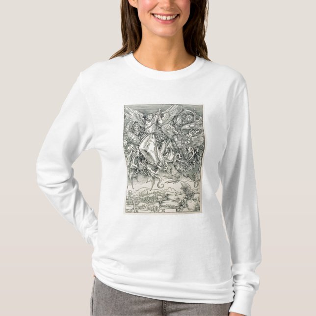 St Michael, das mit dem Drachen kämpft T-Shirt (Vorderseite)