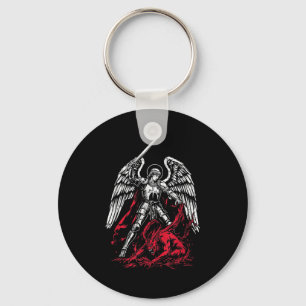 St. Michael der Erzengel besiegt Satan Katholisch Schlüsselanhänger