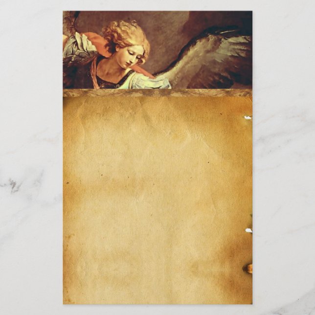 St. Michael der Erzengel , braunes Parchment Briefpapier (Vorderseite)