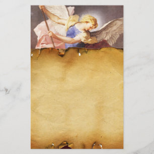 St. Michael der Erzengel , braunes Parchment Briefpapier