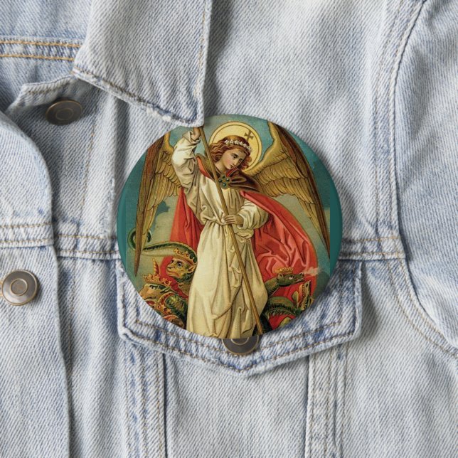St Michael der Erzengel Button (Beispiel)