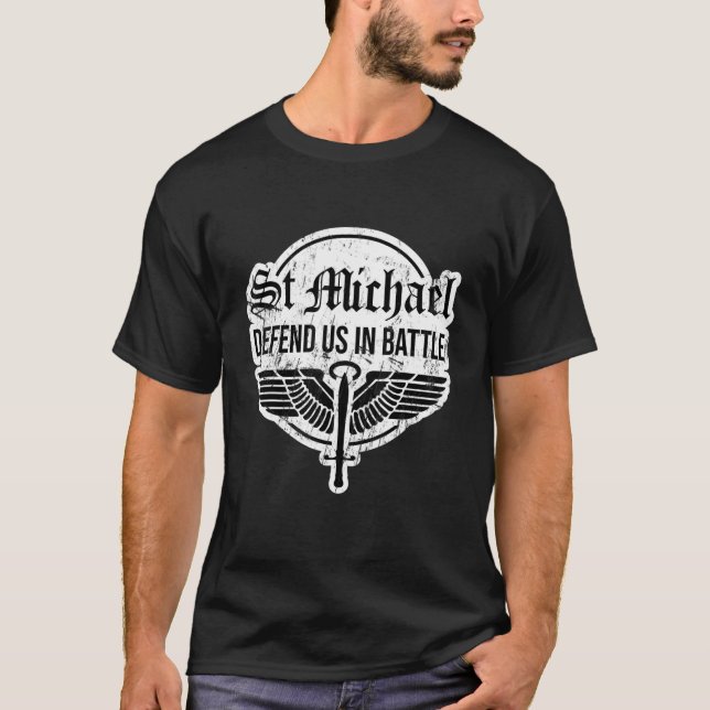 St. Michael der Erzengel Gebet Katholische Traditi T-Shirt (Vorderseite)