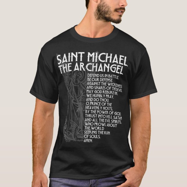 St. Michael der Erzengel Gebet Katholische Traditi T-Shirt (Vorderseite)