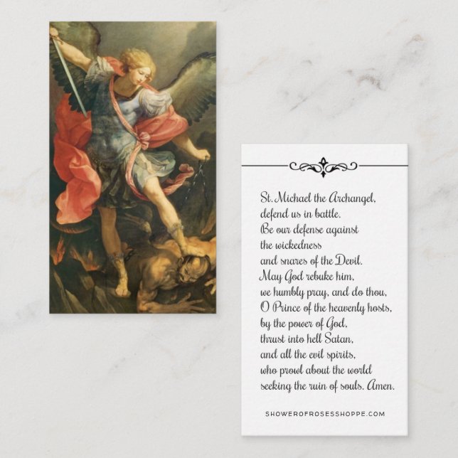 St. Michael der Erzengel Gebetskarte Mitteilungskarte (Vorne/Hinten)