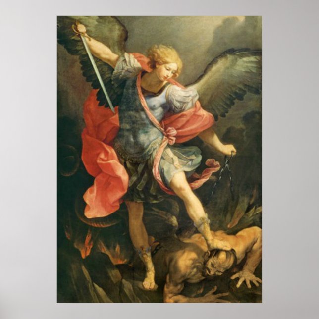 St. Michael, der Erzengel Katholischer Engel Relig Poster (Vorne)