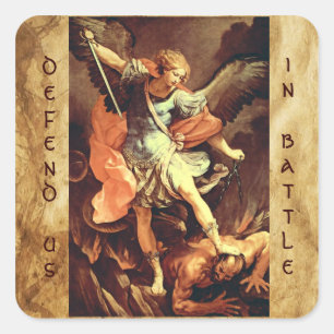 St Michael der Erzengel Quadratischer Aufkleber