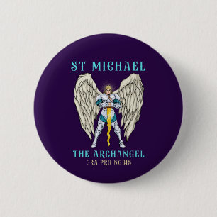 St. Michael der Erzengel römisch-katholisch Button