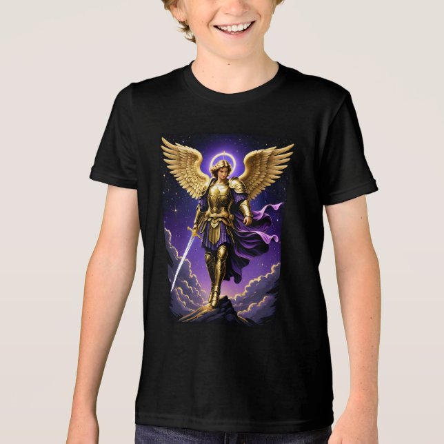 St. Michael der Erzengel römisch-katholisch Tri-Blend Shirt (Vorderseite)