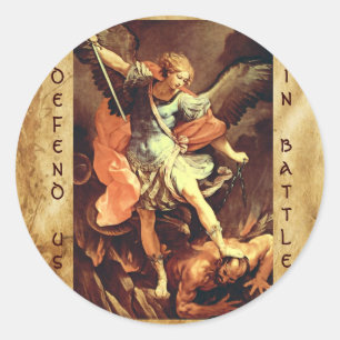 St Michael der Erzengel Runder Aufkleber