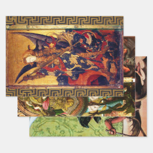 St. Michael der Erzengel und St. George Geschenkpapier Set