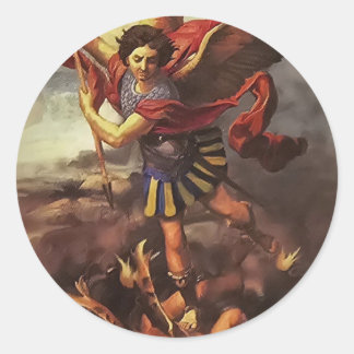 "St. Michael, der Erzengel, verteidige uns im Kamp Runder Aufkleber