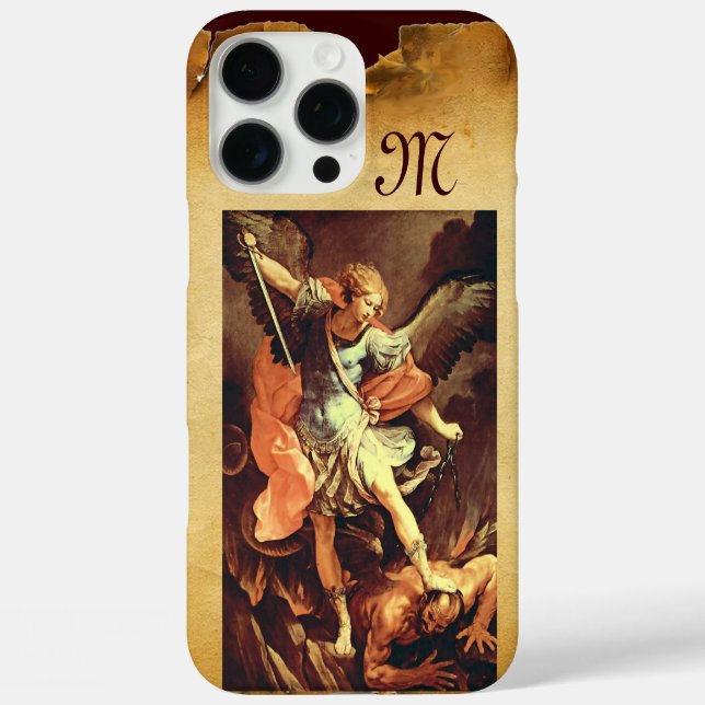 St. Michael die Erzengel Monogram iPhone 16 Pro Max Hülle (Rückseite)