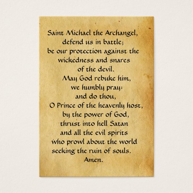 ST. MICHAEL,DRAGON UND JUSTIZ-Belegekarte (Vorderseite)