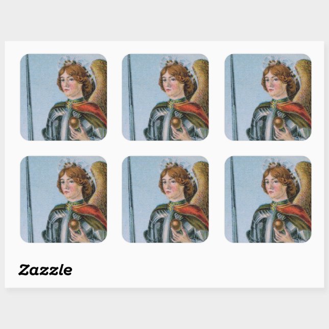 St. Michael, Erzengel (Detail; M 017) Quadratischer Aufkleber (Blatt)