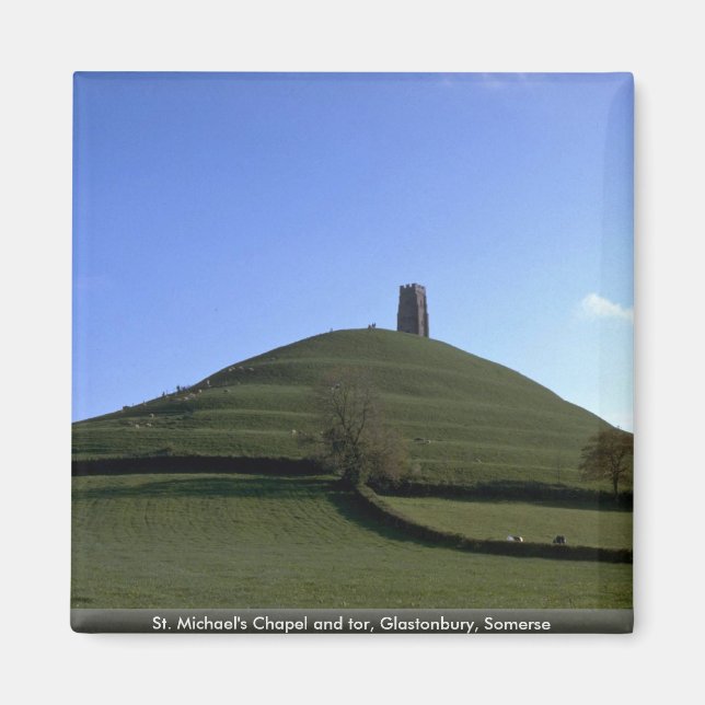 St. Michael Kapelle und tor, Glastonbury, Somerse Magnet (Vorne)