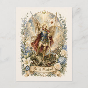 St. Michael Katholisches Ermutigungsgebet  Postkarte