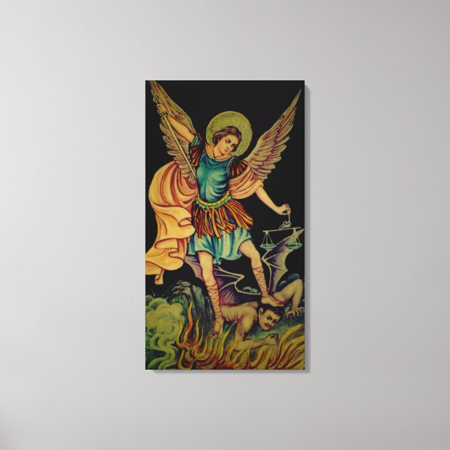 St. Michael L'Archange Toile Enveloppée Impression (Recto)