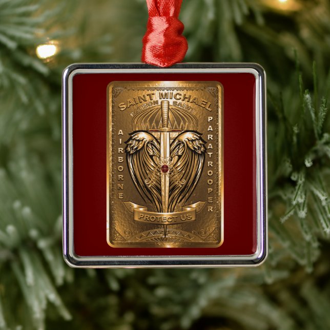 St. Michael Patron St. Paratroopers Metal Ornament Aus Metall (Baum)