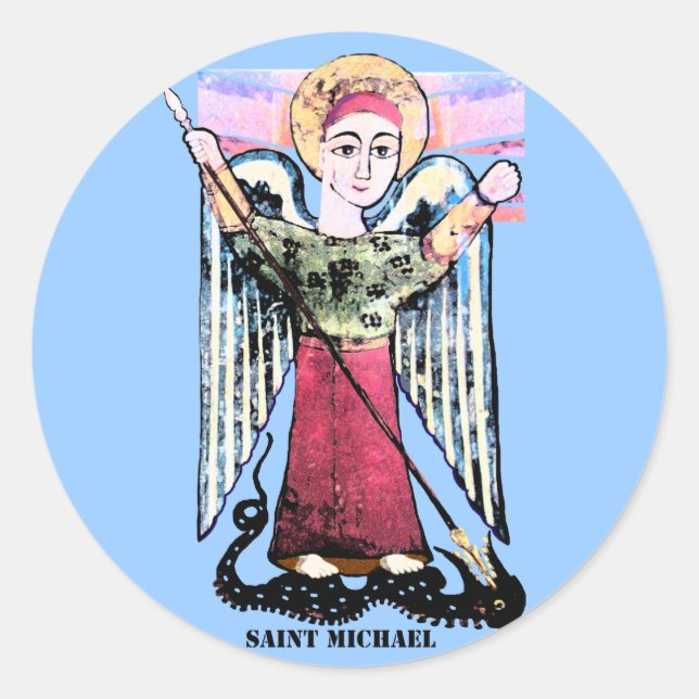 St Michael Runder Aufkleber (Vorderseite)