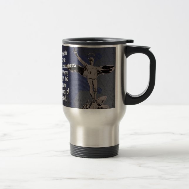 St Michael - Schutzpatron der Polizeibeamten Reisebecher (Rechts)