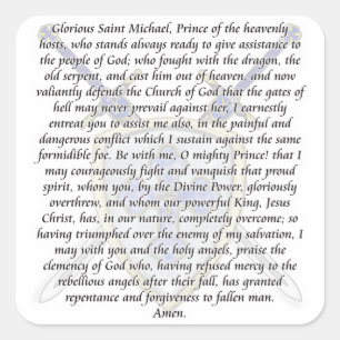 St. Michael - Schwerter und Schild Quadratischer Aufkleber