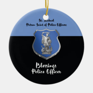 St. Michael Segnungen für den neuen Polizeibeamten Keramikornament