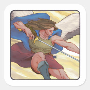 St. Michael the Archangel Quadratischer Aufkleber
