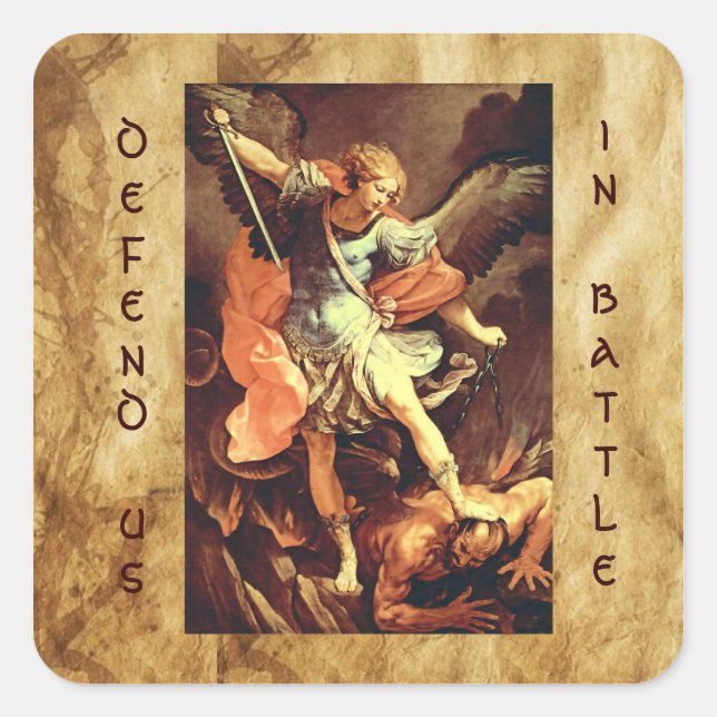 St. Michael the Archangel Quadratischer Aufkleber (Vorderseite)