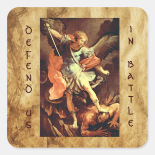 St. Michael the Archangel Quadratischer Aufkleber