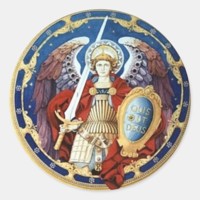 St. Michael The Archangel Round Sticker (Vorderseite)