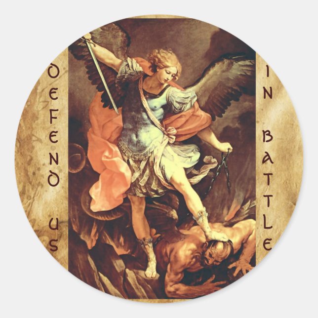 St. Michael the Archangel Runder Aufkleber (Vorderseite)