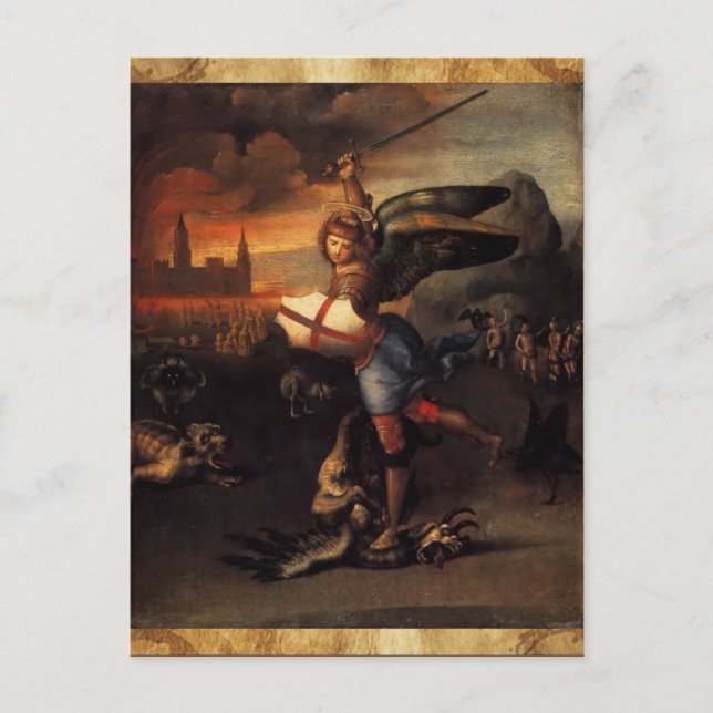 St. Michael und der Drache Postkarte (Vorderseite)