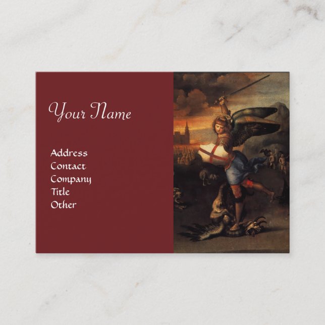 St. Michael und der Drache, Rot Visitenkarte (Vorderseite)