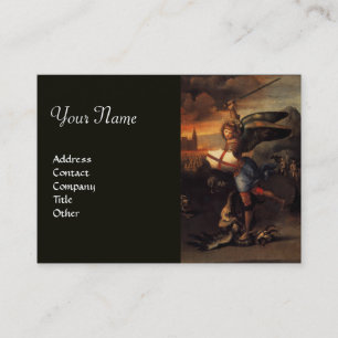 St. Michael und der Drache, schwarz Visitenkarte