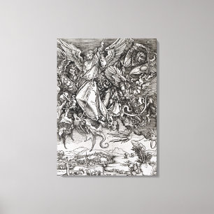 St Michael und der Drache, von einem Latein Leinwanddruck