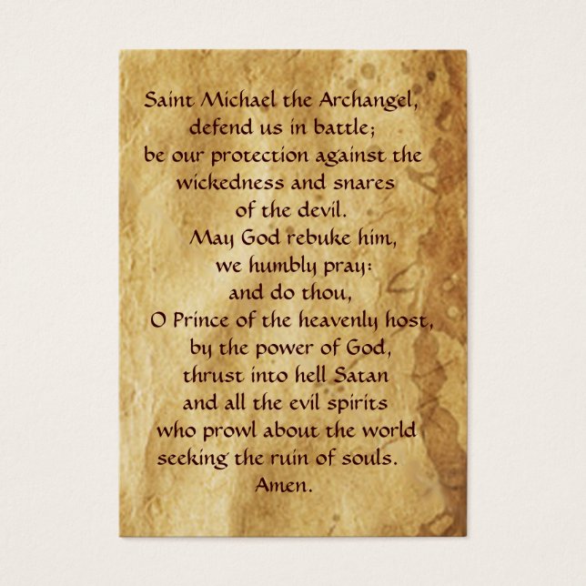 St.Michael und die Drachengebet-Karte (Vorderseite)