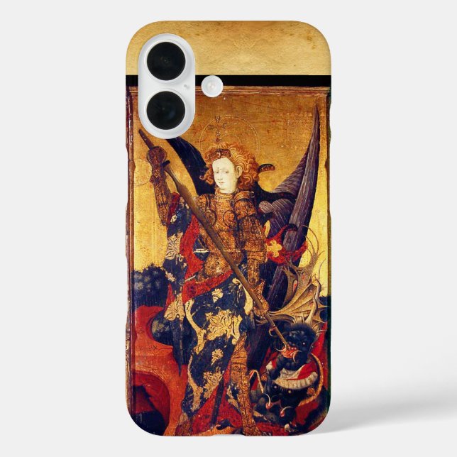 St. Michael Vanquishing Devil as Mittelalterlicher iPhone 16 Hülle (Rückseite)