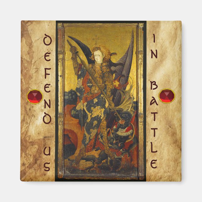 St. Michael Vanquishing Devil as Mittelalterlicher Magnet (Vorne)