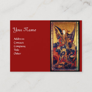 St. Michael Vanquishing Devil as Mittelalterlicher Visitenkarte