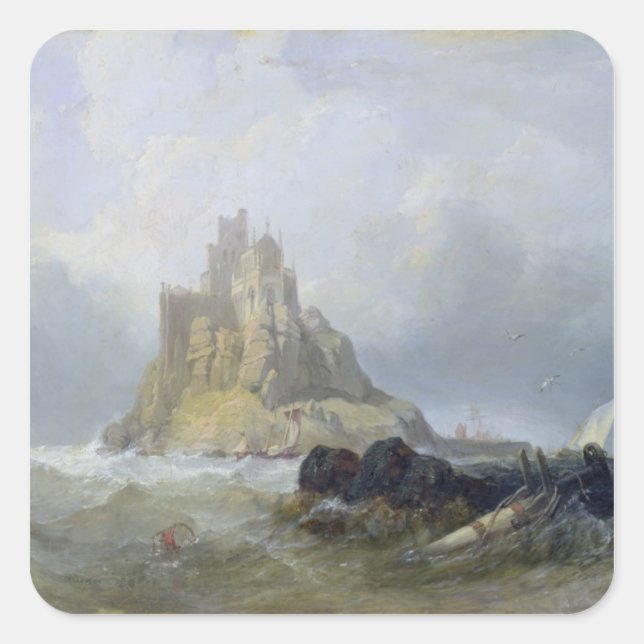 St. Michael's Mount, Cornwall Quadratischer Aufkleber (Vorderseite)
