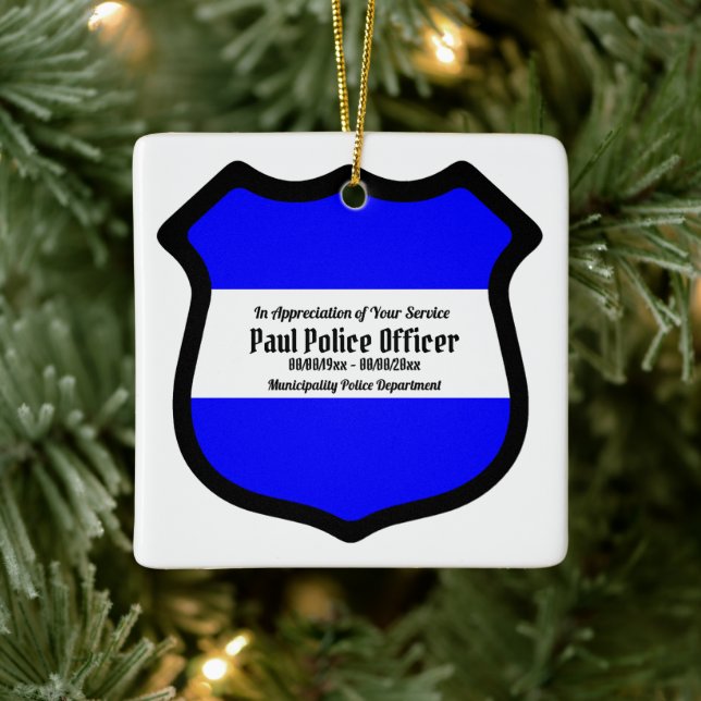 St. Michael's Shield (Stil 2) Square Keramikornament (Baum)