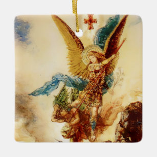 "St Micheal Vanquishing Satan" von Gustave Moreau Keramikornament