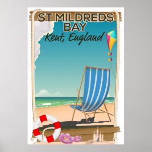 St Mildreds Bay Kent England Reiseplakat Poster