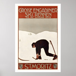 St. Moritz Großer Engadin-Rennen Schweiz 1913 Poster