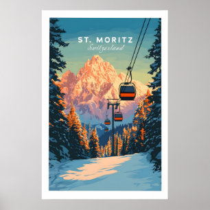 St Moritz Reiseplakat - Schweiz 1 Poster