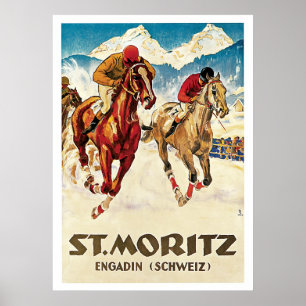 St.Moritz - Schweiz Reiten Poster