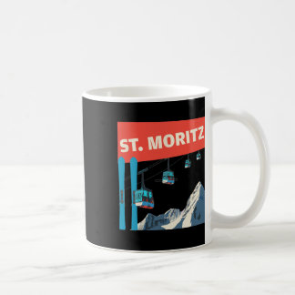 St. Moritz Skifahren - Retro St. Moritz Ski Kaffeetasse