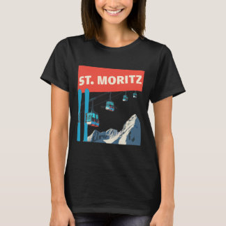 St. Moritz Skifahren - Retro St. Moritz Ski T-Shirt