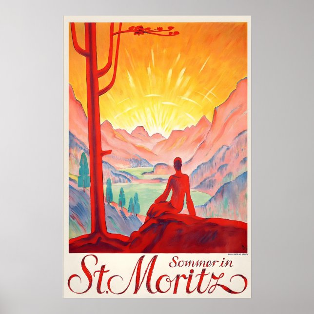St Moritz Wanderberge Schweizer Alpen Schweiz Poster (Vorne)