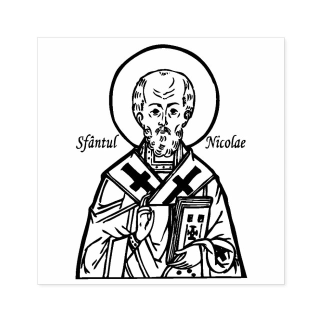 St. Nicholas Byzantinisch katholische Religiöse Gummistempel (Prägung)